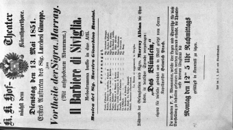 Theaterzettel (Oper und Burgtheater in Wien) 18510513 Seite: 1