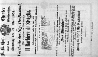 Theaterzettel (Oper und Burgtheater in Wien) 18510524 Seite: 1