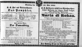 Theaterzettel (Oper und Burgtheater in Wien) 18510527 Seite: 2
