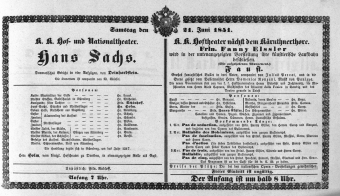 Theaterzettel (Oper und Burgtheater in Wien) 18510621 Seite: 1