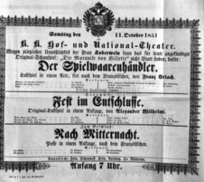 Theaterzettel (Oper und Burgtheater in Wien) 18511011 Seite: 2
