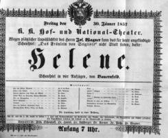 Theaterzettel (Oper und Burgtheater in Wien) 18520130 Seite: 1