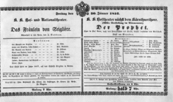 Theaterzettel (Oper und Burgtheater in Wien) 18520130 Seite: 2