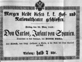 Theaterzettel (Oper und Burgtheater in Wien) 18520326 Seite: 1