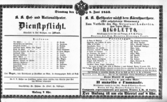 Theaterzettel (Oper und Burgtheater in Wien) 18520608 Seite: 2