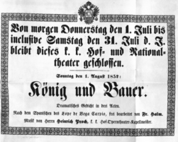 Theaterzettel (Oper und Burgtheater in Wien) 18520701 Seite: 1