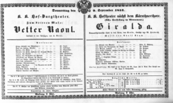 Theaterzettel (Oper und Burgtheater in Wien) 18520909 Seite: 2