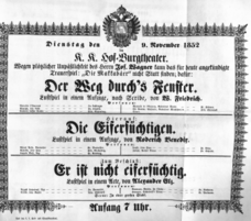 Theaterzettel (Oper und Burgtheater in Wien) 18521109 Seite: 2