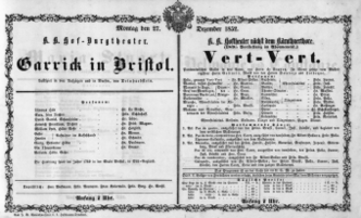 Theaterzettel (Oper und Burgtheater in Wien) 18521227 Seite: 1