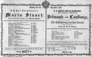 Theaterzettel (Oper und Burgtheater in Wien) 18521228 Seite: 1