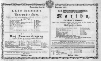 Theaterzettel (Oper und Burgtheater in Wien) 18521230 Seite: 1