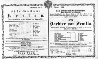 Theaterzettel (Oper und Burgtheater in Wien) 18530105 Seite: 1