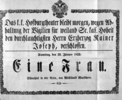 Theaterzettel (Oper und Burgtheater in Wien) 18530122 Seite: 1