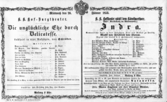 Theaterzettel (Oper und Burgtheater in Wien) 18530126 Seite: 1