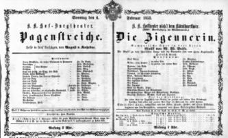 Theaterzettel (Oper und Burgtheater in Wien) 18530206 Seite: 2