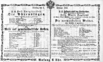 Theaterzettel (Oper und Burgtheater in Wien) 18530208 Seite: 2