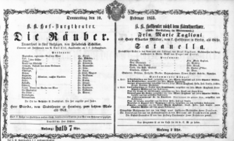 Theaterzettel (Oper und Burgtheater in Wien) 18530210 Seite: 2