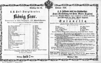 Theaterzettel (Oper und Burgtheater in Wien) 18530222 Seite: 2