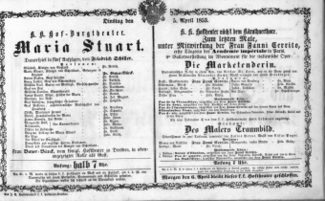 Theaterzettel (Oper und Burgtheater in Wien) 18530405 Seite: 2
