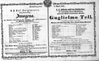 Theaterzettel (Oper und Burgtheater in Wien) 18530409 Seite: 1