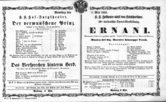 Theaterzettel (Oper und Burgtheater in Wien) 18530507 Seite: 1