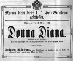 Theaterzettel (Oper und Burgtheater in Wien) 18530516 Seite: 1