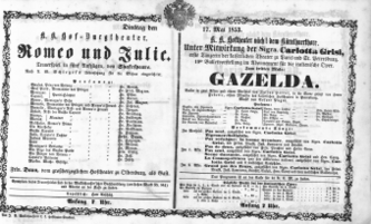 Theaterzettel (Oper und Burgtheater in Wien) 18530517 Seite: 1