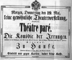 Theaterzettel (Oper und Burgtheater in Wien) 18530519 Seite: 1