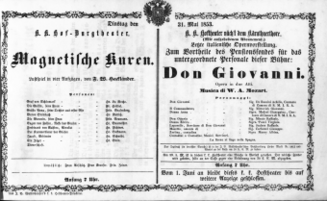 Theaterzettel (Oper und Burgtheater in Wien) 18530531 Seite: 1