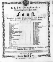 Theaterzettel (Oper und Burgtheater in Wien) 18530609 Seite: 1