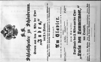 Theaterzettel (Oper und Burgtheater in Wien) 18530806 Seite: 1