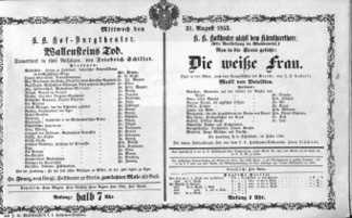 Theaterzettel (Oper und Burgtheater in Wien) 18530831 Seite: 1