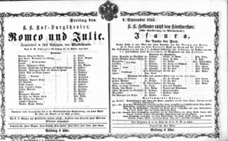 Theaterzettel (Oper und Burgtheater in Wien) 18530909 Seite: 2