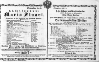 Theaterzettel (Oper und Burgtheater in Wien) 18531006 Seite: 1
