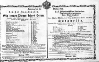 Theaterzettel (Oper und Burgtheater in Wien) 18531015 Seite: 1
