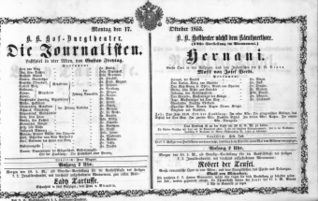 Theaterzettel (Oper und Burgtheater in Wien) 18531017 Seite: 1