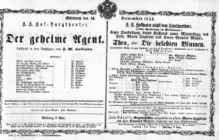 Theaterzettel (Oper und Burgtheater in Wien) 18531116 Seite: 2