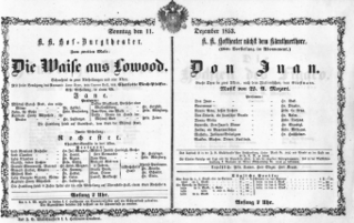 Theaterzettel (Oper und Burgtheater in Wien) 18531211 Seite: 1