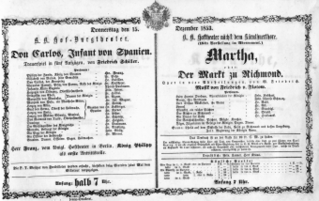 Theaterzettel (Oper und Burgtheater in Wien) 18531215 Seite: 1