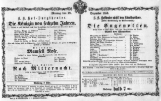 Theaterzettel (Oper und Burgtheater in Wien) 18531219 Seite: 1