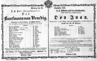 Theaterzettel (Oper und Burgtheater in Wien) 18531226 Seite: 1