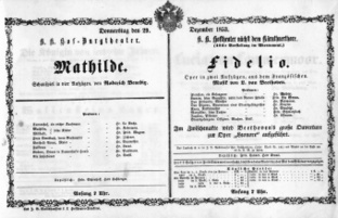 Theaterzettel (Oper und Burgtheater in Wien) 18531229 Seite: 1