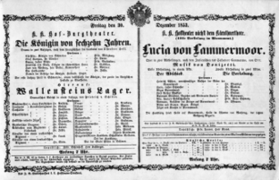 Theaterzettel (Oper und Burgtheater in Wien) 18531230 Seite: 1