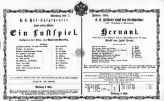 Theaterzettel (Oper und Burgtheater in Wien) 18540101 Seite: 1