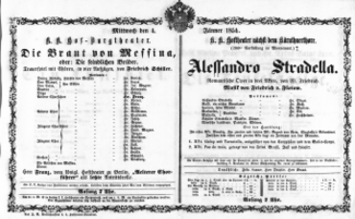 Theaterzettel (Oper und Burgtheater in Wien) 18540104 Seite: 1