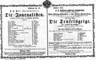 Theaterzettel (Oper und Burgtheater in Wien) 18540110 Seite: 1