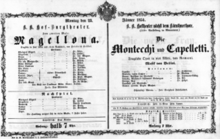 Theaterzettel (Oper und Burgtheater in Wien) 18540123 Seite: 1