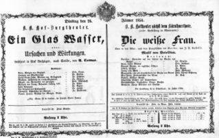 Theaterzettel (Oper und Burgtheater in Wien) 18540124 Seite: 1