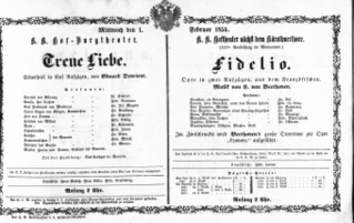 Theaterzettel (Oper und Burgtheater in Wien) 18540201 Seite: 1