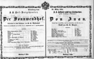 Theaterzettel (Oper und Burgtheater in Wien) 18540328 Seite: 1